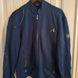 Belstaff Navy Bomber Jacket with Zip Pockets